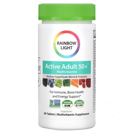 Rainbow Light, 액티브 어덜트 50+, 90정