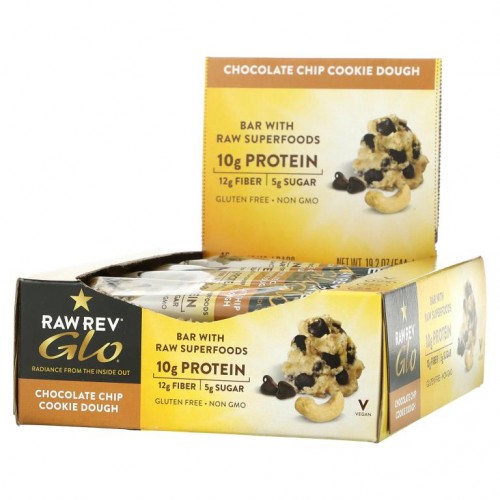 Raw Rev, 글로, 초콜릿 칩 쿠키 도우, 12 개, 각 1.6 oz (46 g)