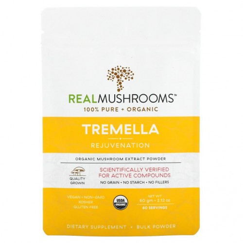 Real Mushrooms, 흰목이버섯, 유기농 버섯 추출물 분말, 60g(2.12oz)