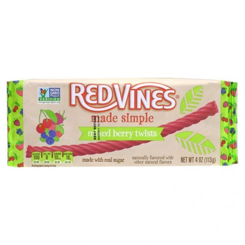 Red Vines, 민감초 트레이, 메이드 심플, 혼합 베리 트위스트, 113g(4oz)