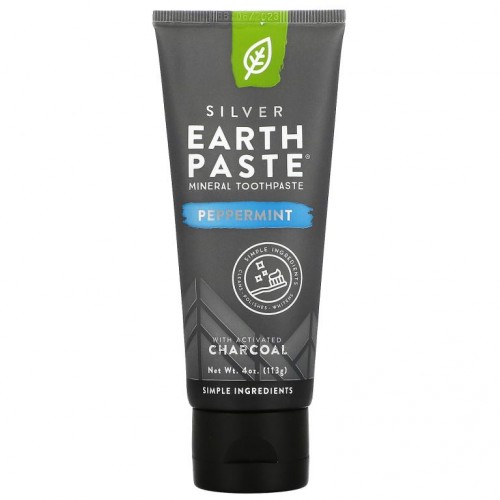 Redmond Trading Company, Earth Paste, Mineral Toothpaste, Peppermint Charcoal, 4 oz (113 g)