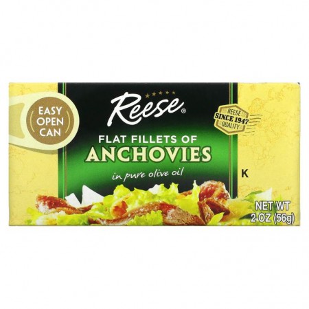 Reese, 납작한 앤쵸비 필레, 순수한 올리브오일에 들어 있는, 2 온스 (56 g)