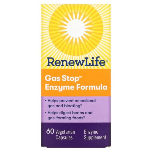 Renew Life, 가스 스톱 효소 포뮬라, 베지 캡슐 60정