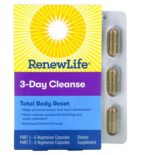 Renew Life, 3-Day Cleanse, 전반적인 신체 회복, 베지 캡슐 12정