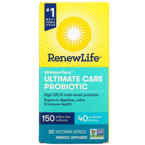 Renew Life, Ultimate Flora, 얼티밋 케어 프로바이오틱, 1,500억 생배양균, 베지 캡슐 30정