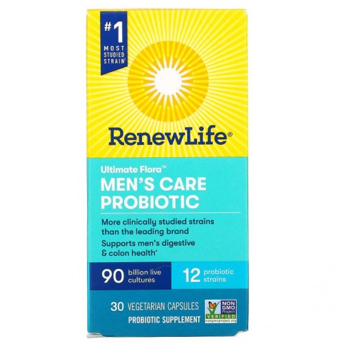 Renew Life, Ultimate Flora, 남성 케어 프로바이오틱, 900억 마리 생균 배양물, 베지 캡슐 30정