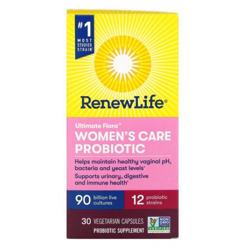 Renew Life, Ultimate Flora, 우먼스 케어 프로바이오틱, 생 배양균 900억 마리, 베지 캡슐 30정