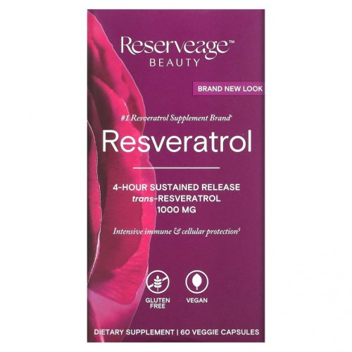ReserveAge Nutrition, 레스베라트롤, 트랜스-레스베라트롤, 500mg, 베지 캡슐 60정