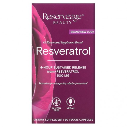 ReserveAge Nutrition, 레스베라트롤, 500mg, 베지 캡슐 60정