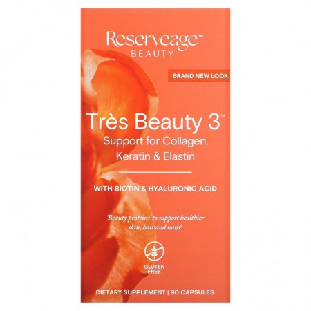 ReserveAge Nutrition, Tres Beauty 3, 캡슐 90정