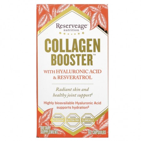 ReserveAge Nutrition, 히알루론산 및 레스베라트롤 함유 콜라겐 부스터, 캡슐 60정