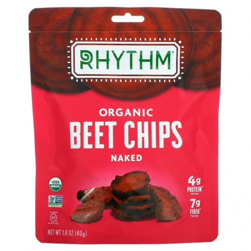 Rhythm Superfoods, 유기농 사탕무 칩, 네이키드, 40g(1.4oz)