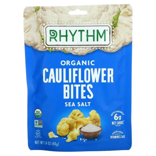 Rhythm Superfoods, 유기농 콜리플라워 바이츠, 천일염, 40g(1.4oz)