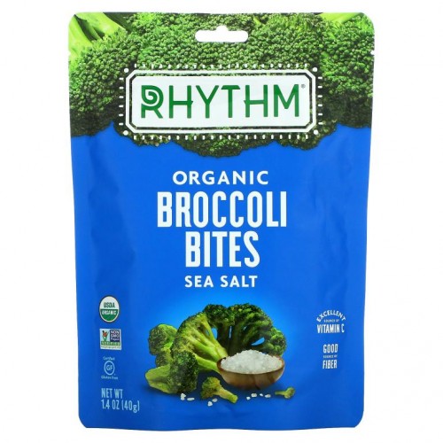 Rhythm Superfoods, 유기농 브로콜리 바이츠, 천일염, 40g(1.4oz)