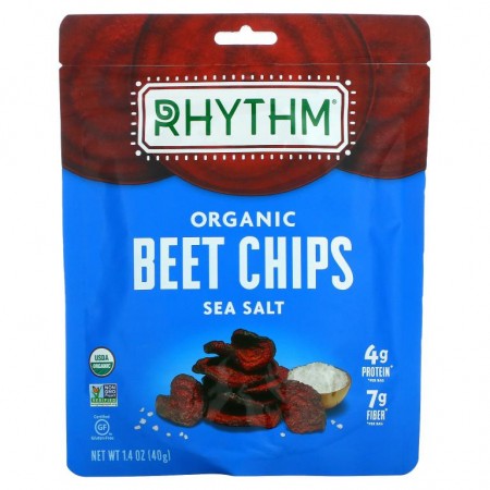 Rhythm Superfoods, 유기농 사탕무 칩, 천일염, 40g(1.4oz)