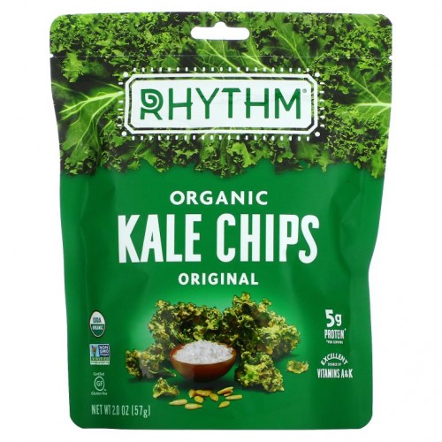 Rhythm Superfoods, 유기농 케일 칩, 오리지널, 57g(2oz)