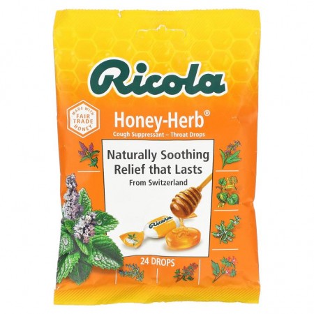 Ricola, 천연 Honey Herb, 24개입