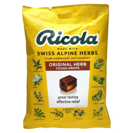 Ricola, 오리지널 천연 허브 기침 완화, 21 개입