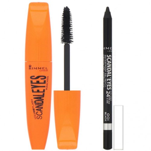 Rimmel London, Scandaleyes 마스카라, 워터프루프 콜 카할 라이너 포함, 003 익스트림 블랙, 2종 세트