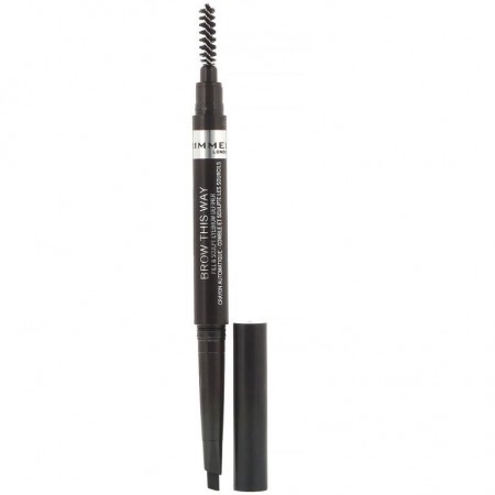 Rimmel London, 브로우 디스 웨이 아이브로우 디파이너, 004 소프트 블랙, .008oz(.25g)