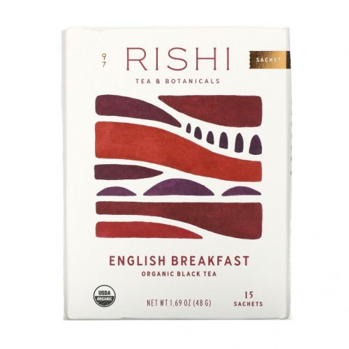Rishi Tea, 유기농 홍차, 잉글리시 브렉퍼스트, 티백 15개입, 48g(1.69oz)