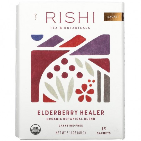 Rishi Tea, 엘더베리 힐러, 카페인 무함유, 티백 15개, 60g(2.11oz)