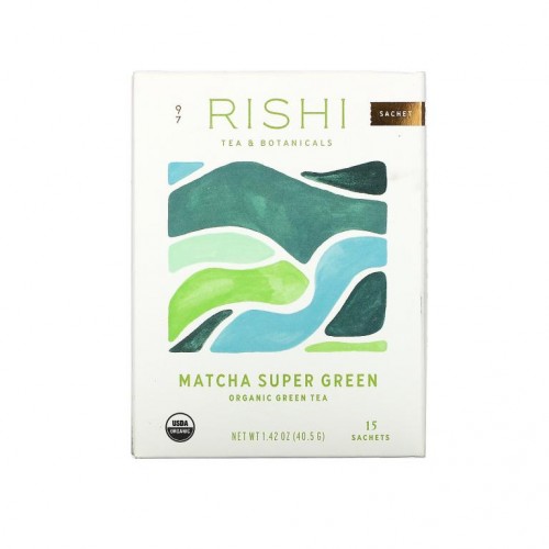 Rishi Tea, 유기농 녹차, Matcha Super Green, 티백 15개입, 40.5g(1.42oz)