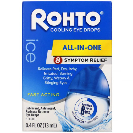 Rohto, 쿨링 아이 드롭스, 아이스, 올인원, 13ml(0.4fl oz)
