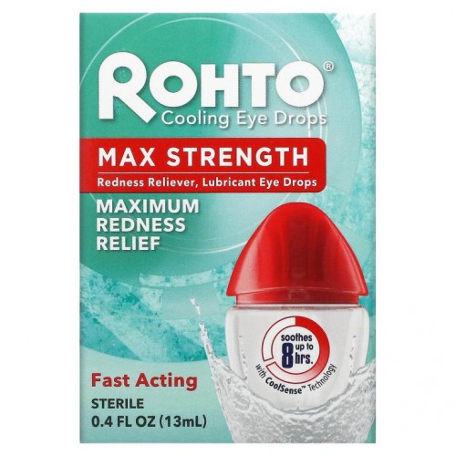 Rohto, 쿨링 아이 드롭스, 맥스 스트렝스 레드니스 릴리프, 0.4fl oz(13ml)