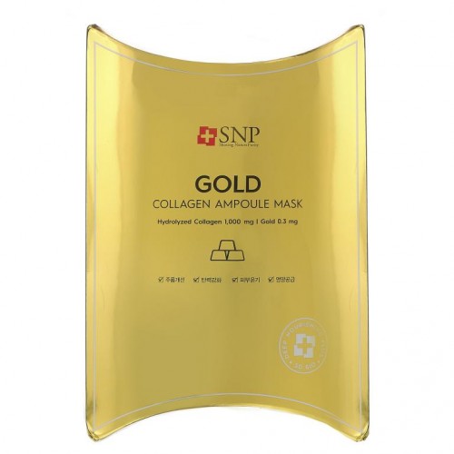 SNP, 골드 콜라겐 앰플 뷰티 마스크, 10매, 매당 25ml(0.84fl oz)