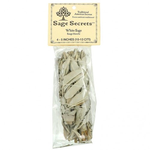 Sage Spirit, 전통 아메리칸 인센스, 화이트 세이지, 스머지 막대 1개, 10~13cm(4~5인치)