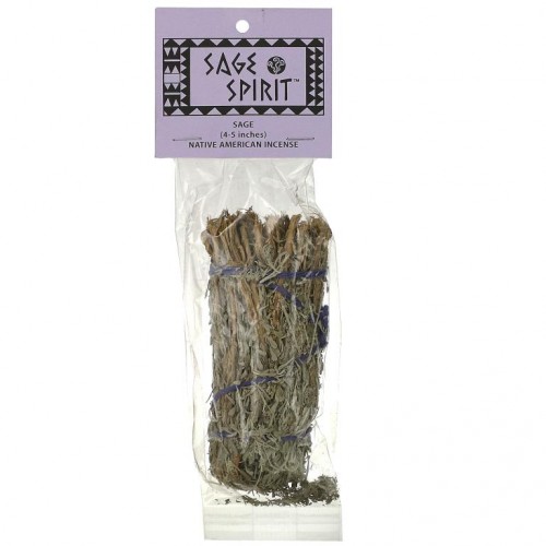Sage Spirit, 네이티브 아메리칸 인센스, 세이지, 소형(4~5인치), 스머지 막대 1개