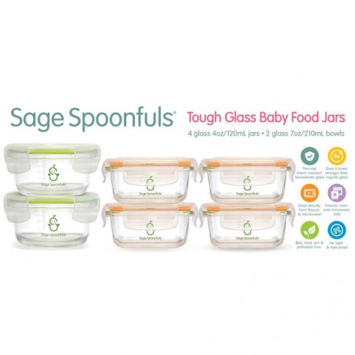 Sage Spoonfuls, Tough Glass Combo Pack, 6 Pack
