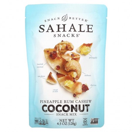 Sahale Snacks, 스낵 믹스, 파인애플 럼 캐슈 코코넛, 128g(4.5oz)