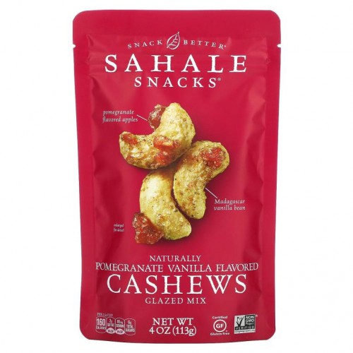 Sahale Snacks, 캐슈, 석류 + 바닐라 포함, 4.0 oz (113 g)