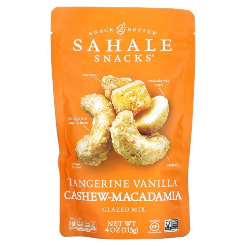 Sahale Snacks, 글레이즈 믹스, 탄제린 바닐라 캐슈-마카다미아, 4 oz (113 g)