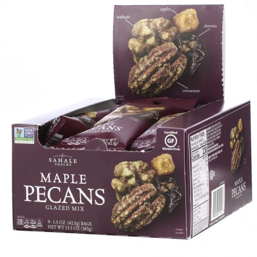 Sahale Snacks, 글레이즈드 믹스, 메이플 피칸, 9팩, 각 42.5g(1.5oz)