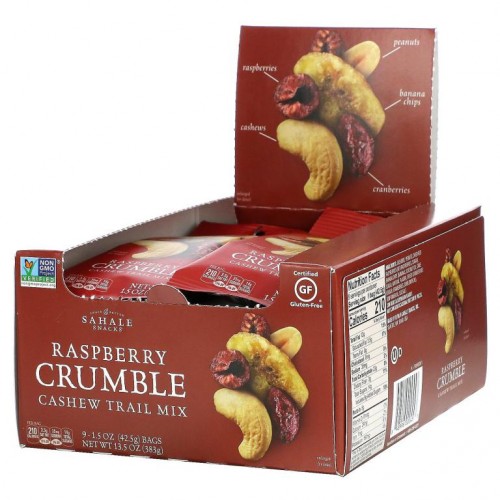 Sahale Snacks, 라즈베리 크럼블 캐슈 믹스, 9팩, 각 42.5g(1.5oz)