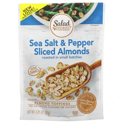 Salad Pizazz!, Almond Topping, Sea Salt & Pepper Sliced Almonds, 3.25 oz (92 g)