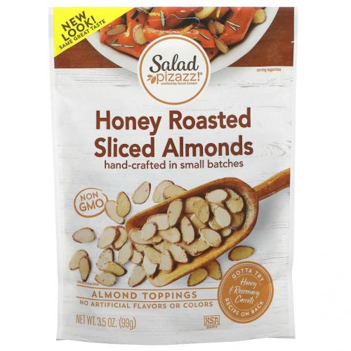 Salad Pizazz!, Almond Toppings, Honey Roasted Sliced Almonds, 3.5 oz (99 g)