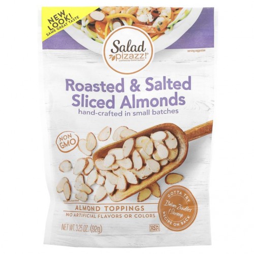 Salad Pizazz!, Almond Toppings, Roasted & Salted Sliced Almonds, 3.25 oz (92 g)