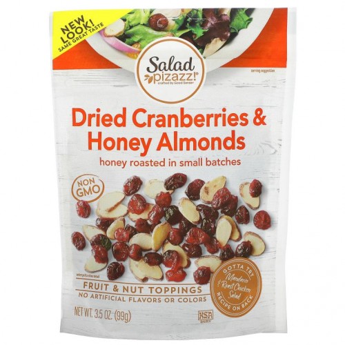 Salad Pizazz!, Fruit & Nut Toppings, Dried Cranberries & Honey Almonds, 3.5 oz (99 g)