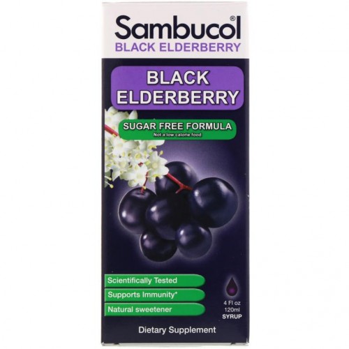 Sambucol, 블랙 엘더베리 시럽, 무설탕 포뮬러, 120ml(4fl oz)