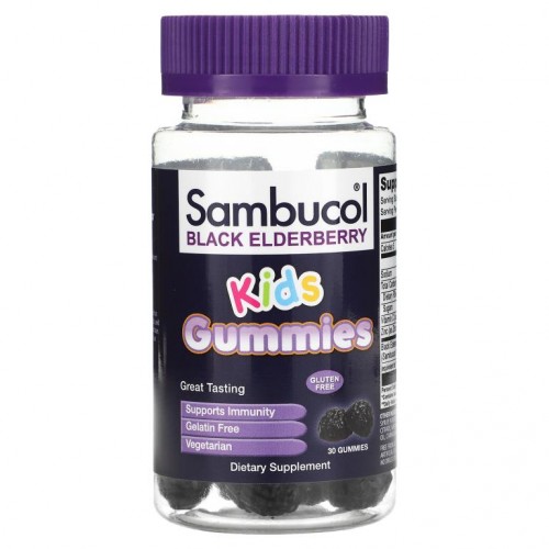 Sambucol, 블랙 엘더베리, 어린이 구미젤리, 30개입