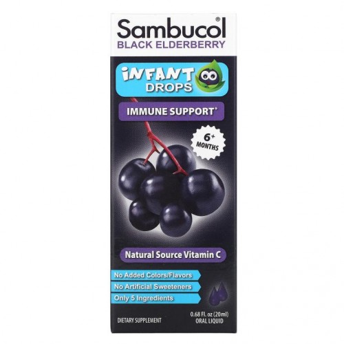 Sambucol, 블랙 엘더베리, 유아 드롭, 6개월 이상, 20ml (0.68 fl oz)