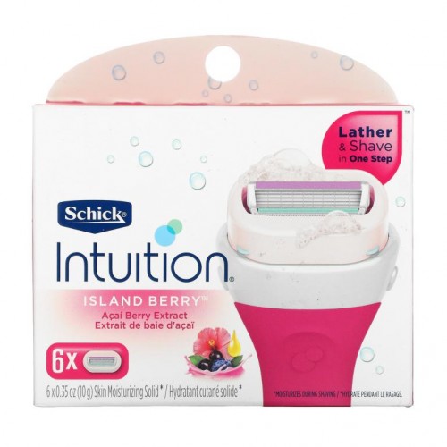 Schick, Intuition, Island Berry, Replacement Cartridges, 6 Cartridges
