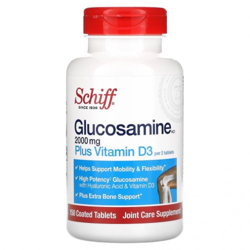 Schiff, 글루코사민, 비타민 D3 함유, 1000 mg, 코팅 정제 150정