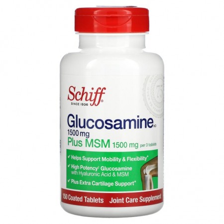 Schiff, 글루코사민 플러스 MSM, 500mg, 코팅 정제 150정