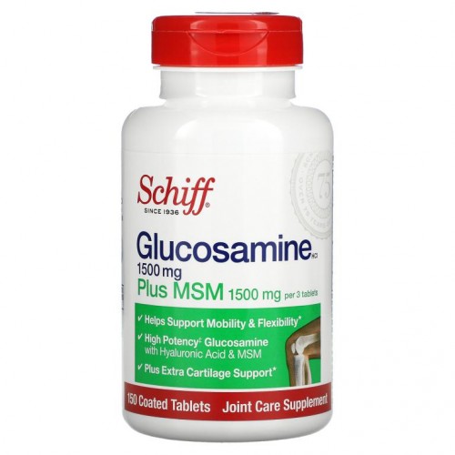 Schiff, 글루코사민 플러스 MSM, 500mg, 코팅 정제 150정