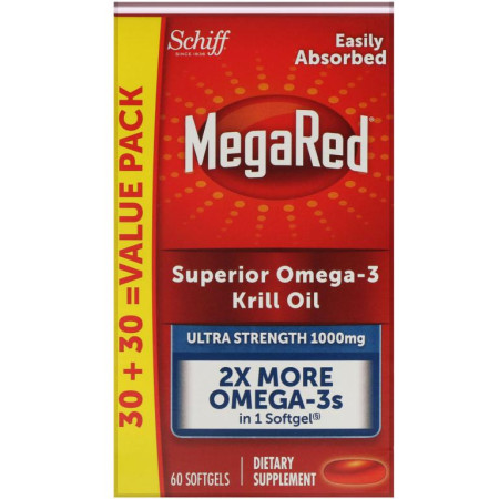 Schiff, MegaRed, 우수한 오메가3 크릴 오일, 1,000mg, 소프트젤 60정